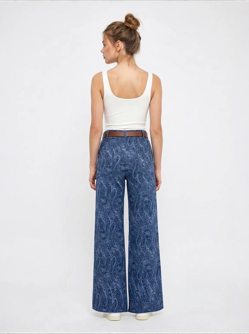 Pantalones de poliéster-algodón para mujer lucci Azul marino - Kiabi