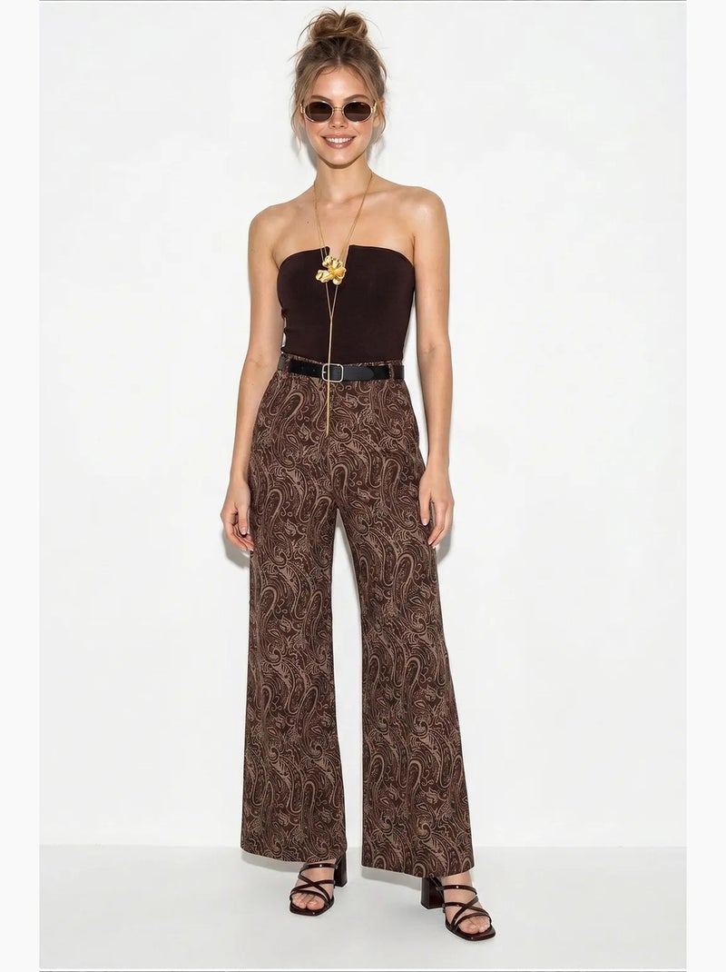 Pantalones de poliéster-algodón para mujer lucci Marrón - Kiabi