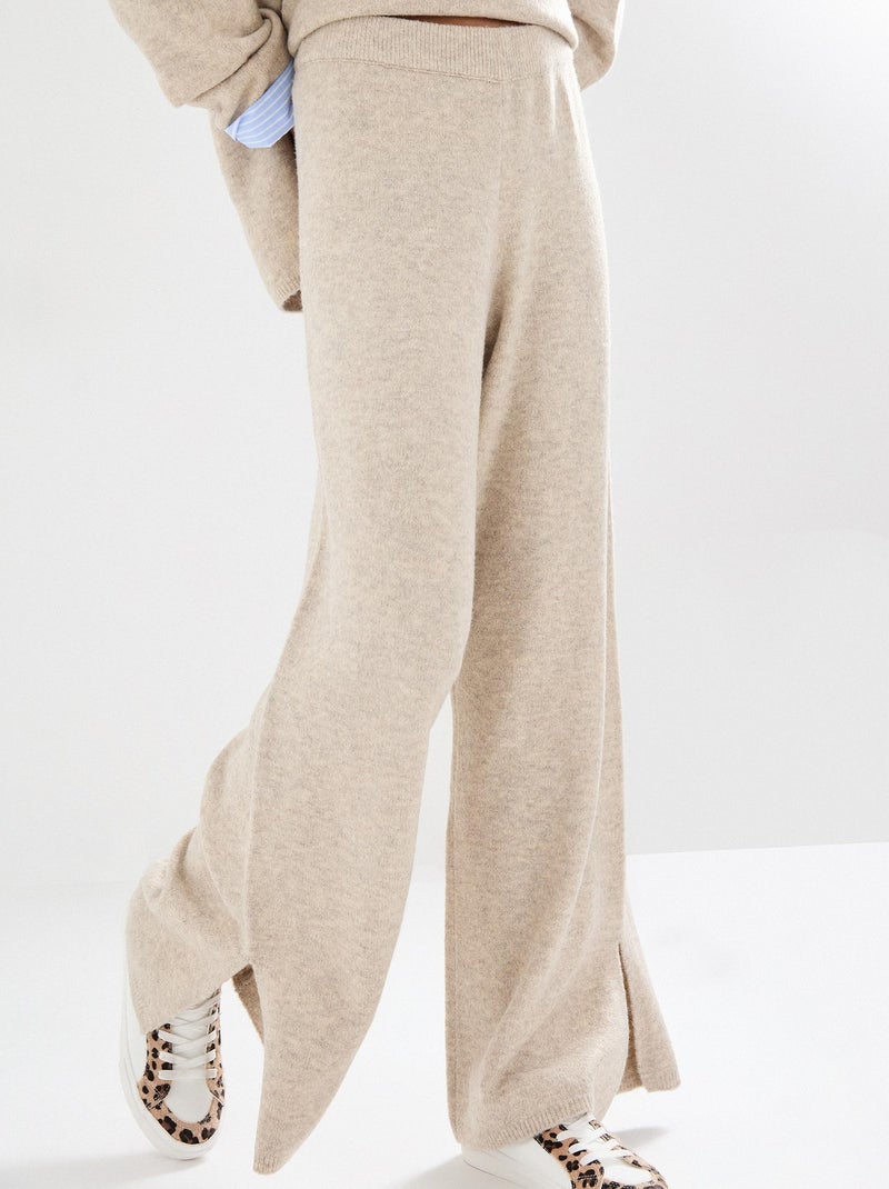 Pantalones de punto con lana, MO Fashion Beige - Kiabi