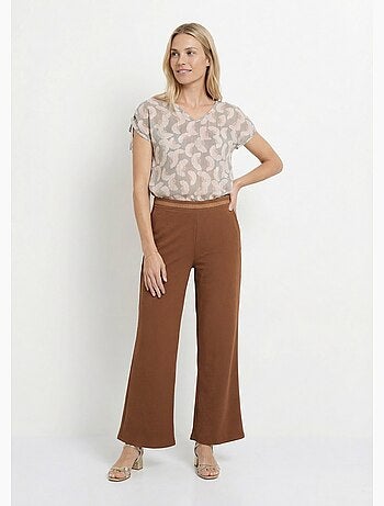 Pantalones de punto con ribete en la cintura - Afibel