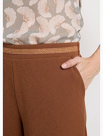 Pantalones de punto con ribete en la cintura - Afibel