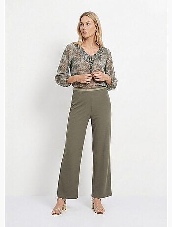 Pantalones de punto con ribete en la cintura - Afibel