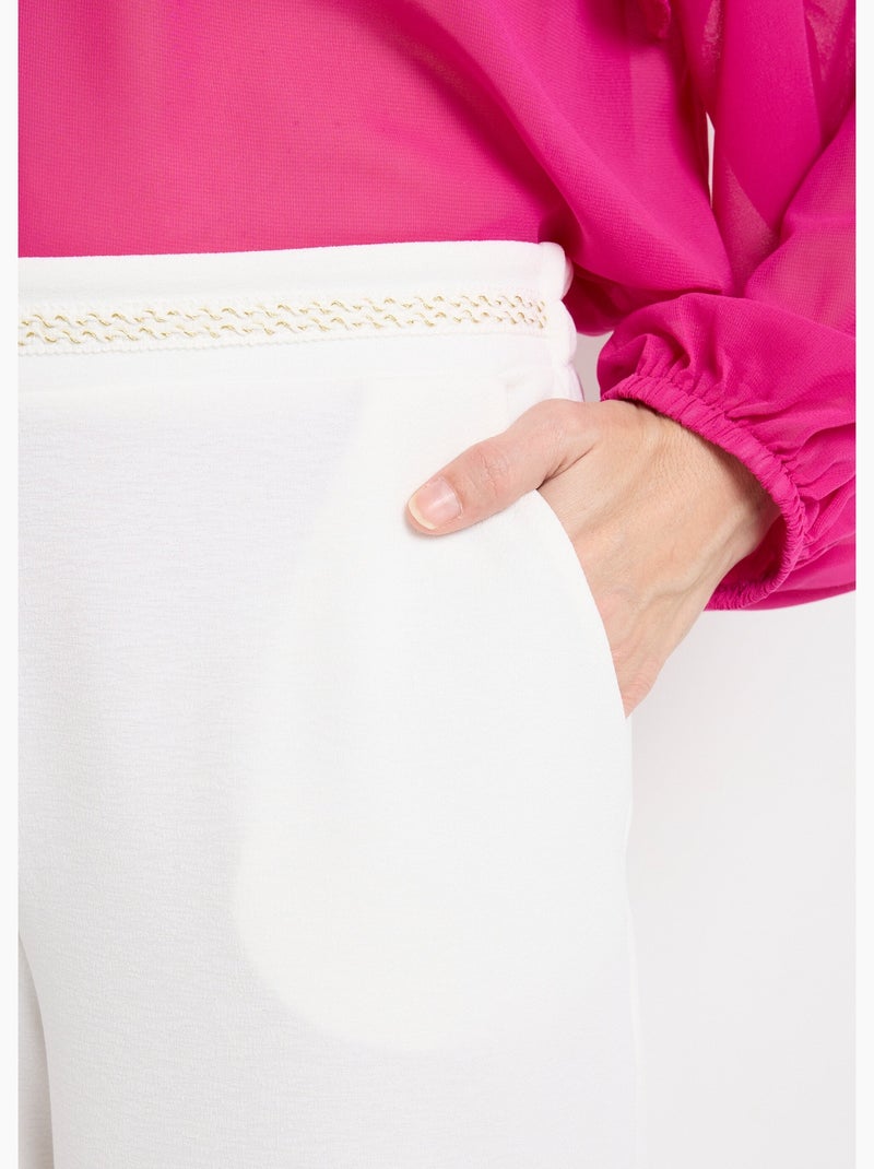 Pantalones de punto con ribete en la cintura - Afibel Crudo - Kiabi
