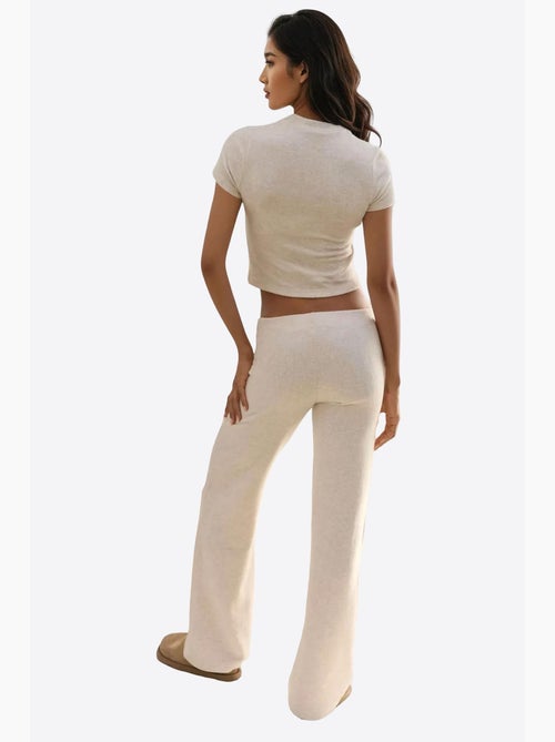 Pantalones de punto con textura suave y cintura elástica hiccup - Kiabi