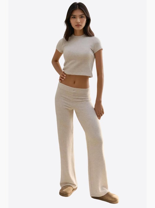 Pantalones de punto con textura suave y cintura elástica hiccup - Kiabi