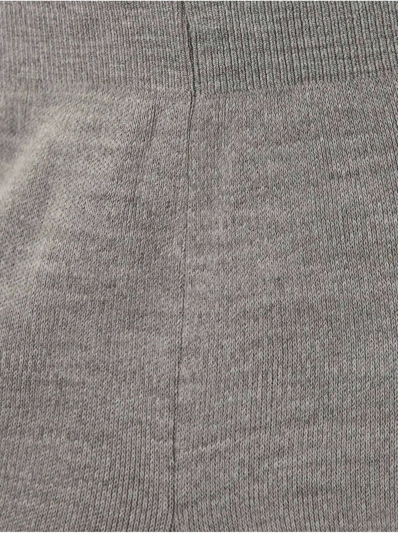 Pantalones de punto de cintura alta y pierna ancha Gris - Kiabi