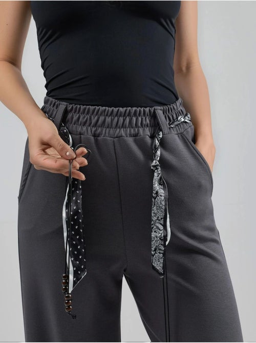 Pantalones de punto de cintura alta y pierna recta hiccup - Kiabi