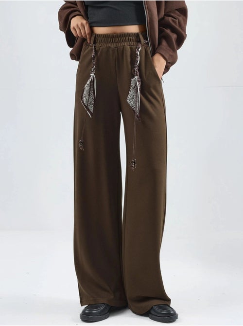 Pantalones de punto de cintura alta y pierna recta hiccup - Kiabi