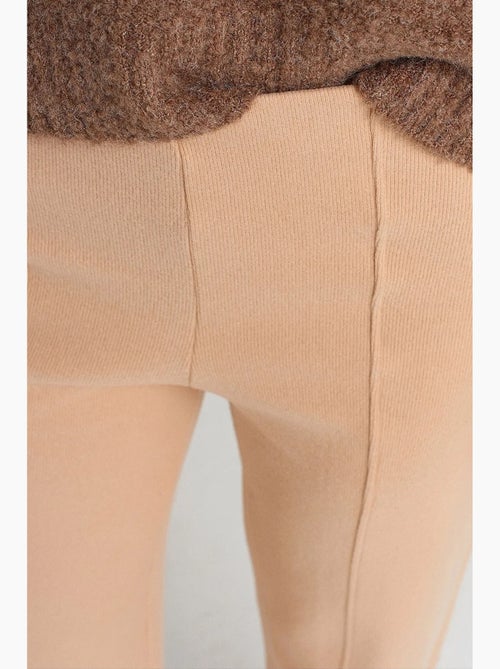 Pantalones de punto de mujer de tiro alto y pernera ancha dilvin - Kiabi