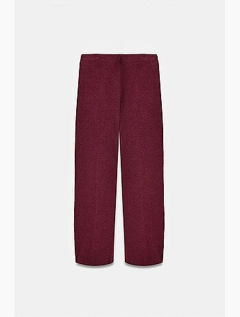 Pantalones de punto de mujer de tiro alto y pernera ancha dilvin