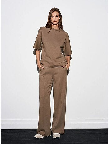 Pantalones de punto de pernera ancha dilvin