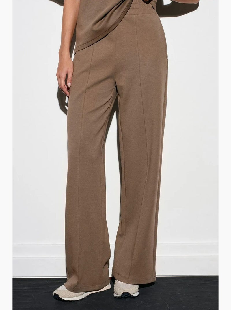 Pantalones de punto de pernera ancha dilvin Camel - Kiabi