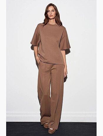 Pantalones de punto de pernera ancha dilvin