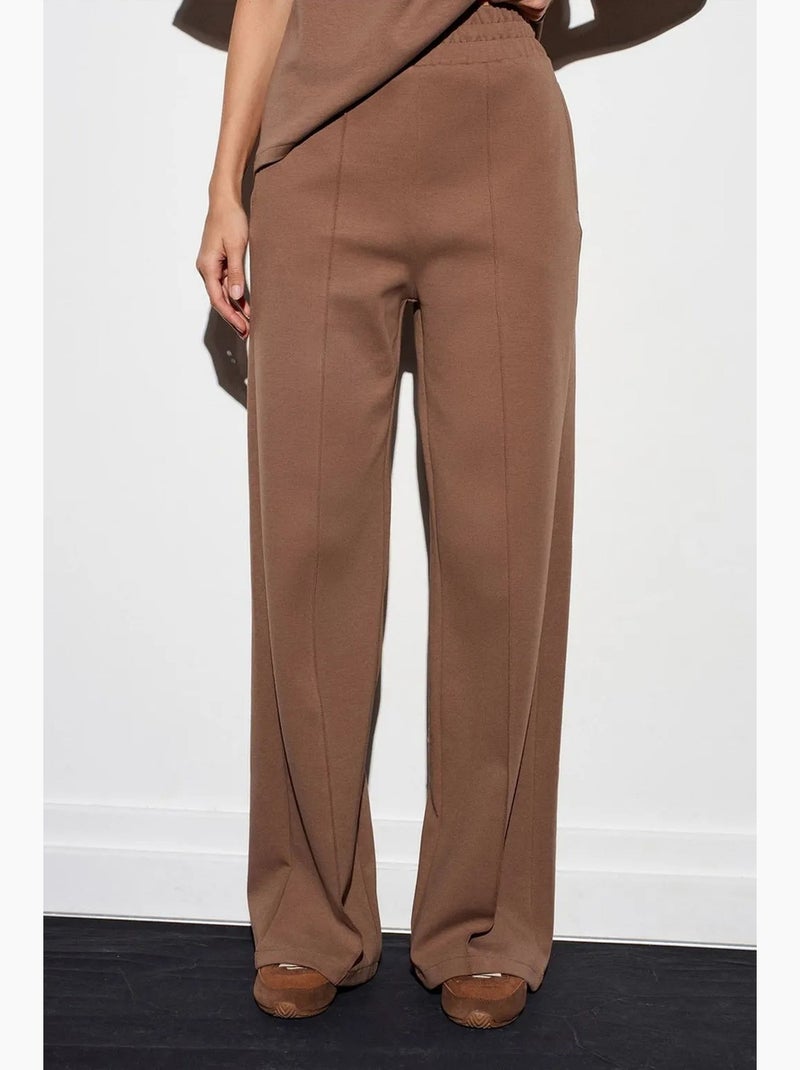 Pantalones de punto de pernera ancha dilvin Taupe - Kiabi