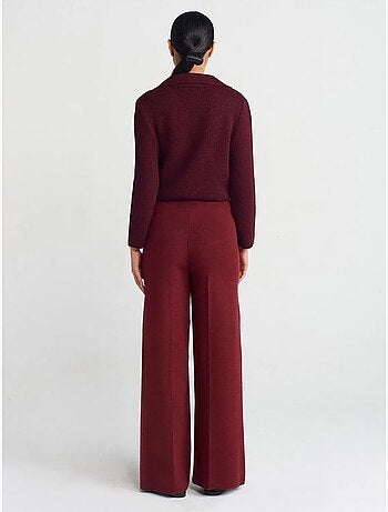 Pantalones de punto de pernera ancha para mujer dilvin