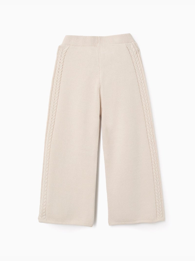 Pantalones de punto de pierna ancha B&S Beige claro - Kiabi