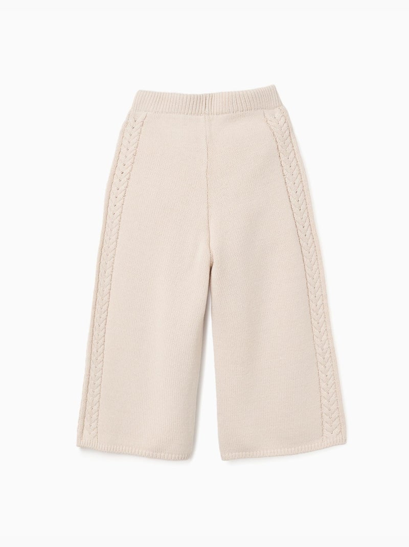 Pantalones de punto de pierna ancha B&S Beige claro - Kiabi