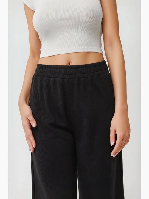 Pantalones de punto de pierna ancha con cintura elástica hiccup - Kiabi