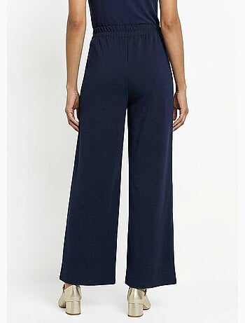 Pantalones de punto de pierna ancha con elegantes detalles metálicos - Afibel