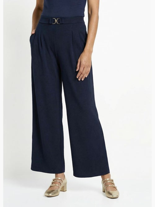 Pantalones de punto de pierna ancha con elegantes detalles metálicos - Afibel - Kiabi