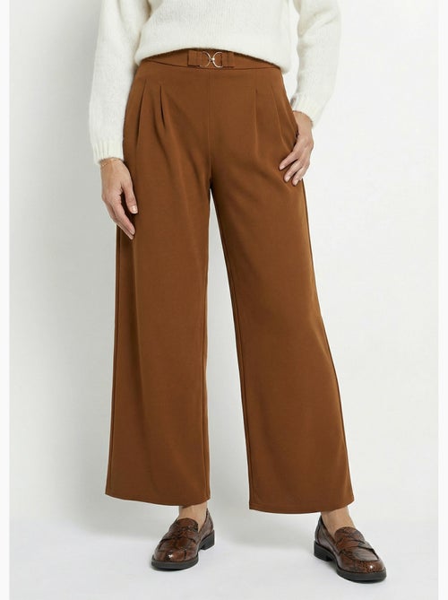 Pantalones de punto de pierna ancha con elegantes detalles metálicos - Afibel - Kiabi