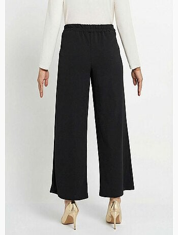 Pantalones de punto de pierna ancha con elegantes detalles metálicos - Afibel