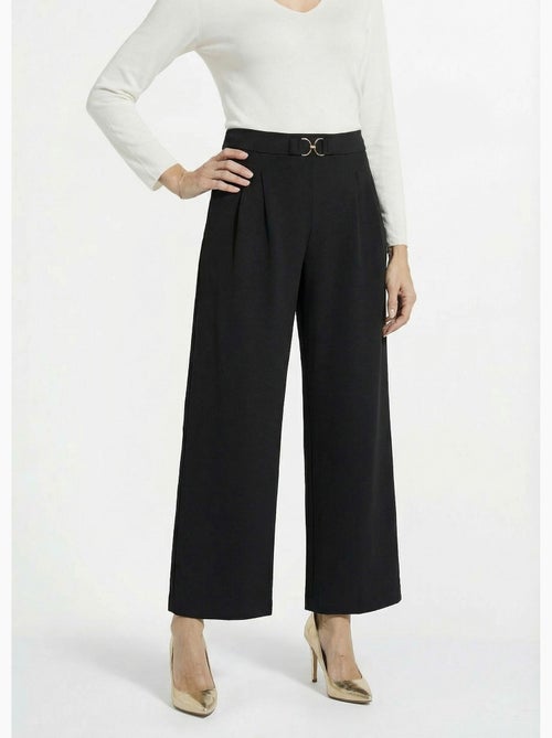 Pantalones de punto de pierna ancha con elegantes detalles metálicos - Afibel - Kiabi