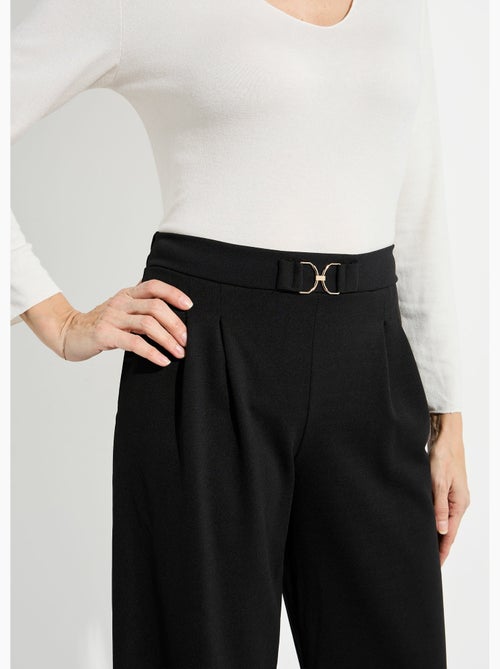 Pantalones de punto de pierna ancha con elegantes detalles metálicos - Afibel - Kiabi