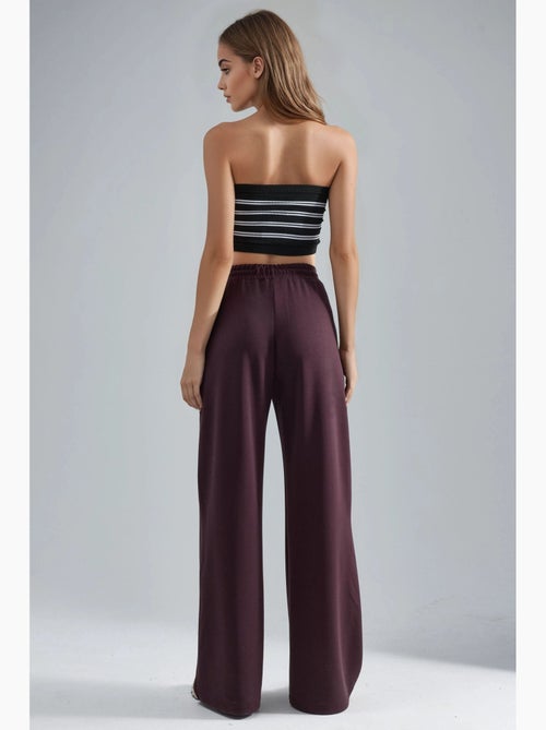 Pantalones de punto de pierna ancha y cintura alta busem - Kiabi Pantalones de punto de pierna ancha y cintura alta busem - Kiabi