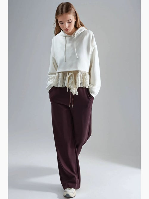 Pantalones de punto de pierna ancha y cintura alta busem - Kiabi Pantalones de punto de pierna ancha y cintura alta busem - Kiabi
