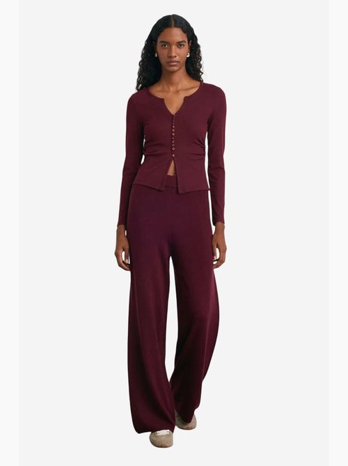 Pantalones de punto lurex de pernera ancha para mujer dilvin - Kiabi Pantalones de punto lurex de pernera ancha para mujer dilvin - Kiabi