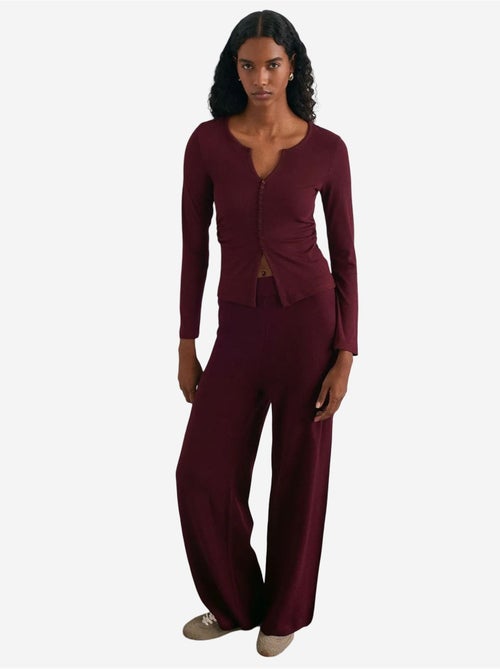 Pantalones de punto lurex de pernera ancha para mujer dilvin - Kiabi Pantalones de punto lurex de pernera ancha para mujer dilvin - Kiabi