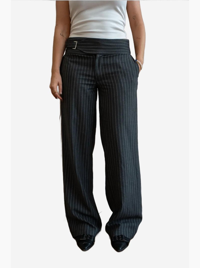 Pantalones de raya diplomática jennifer hiccup Gris - Kiabi