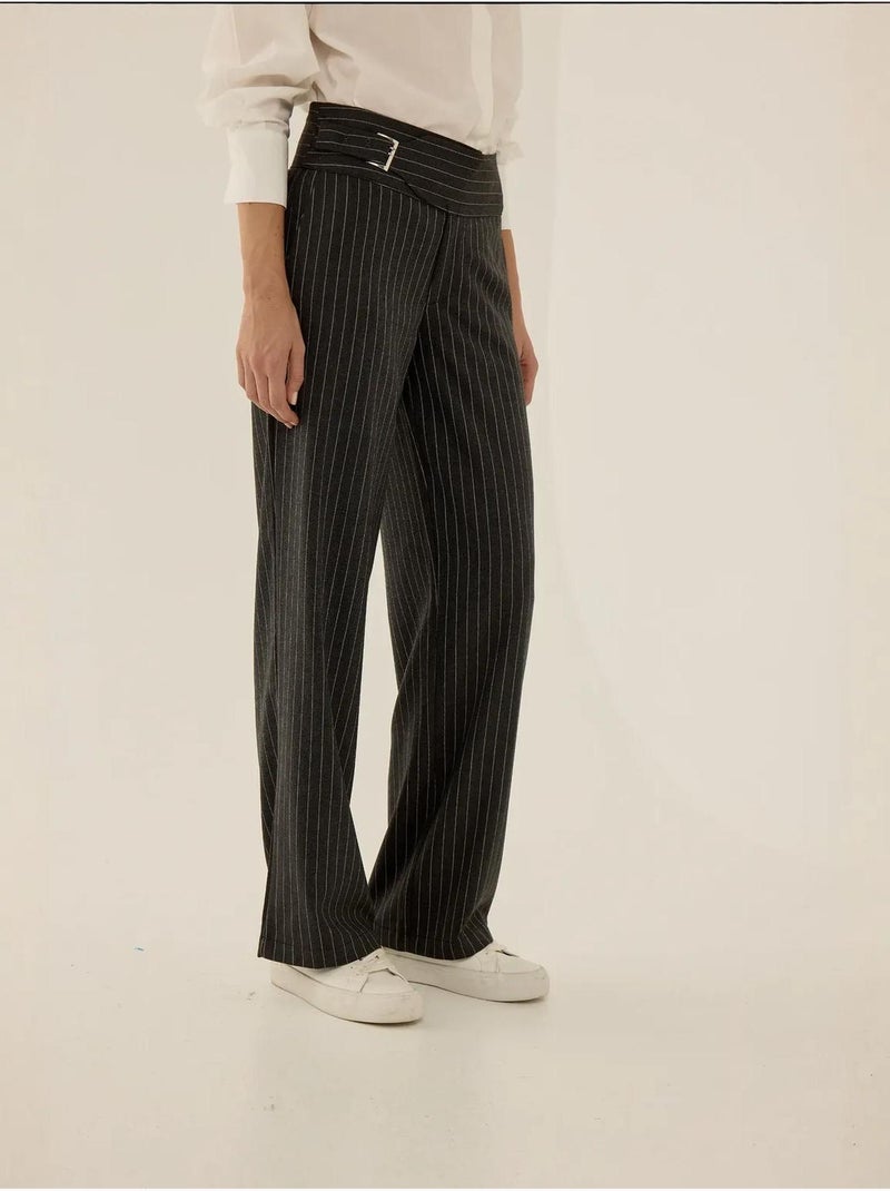 Pantalones de raya diplomática jennifer hiccup Gris - Kiabi
