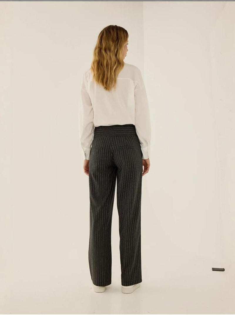 Pantalones de raya diplomática jennifer hiccup Gris - Kiabi