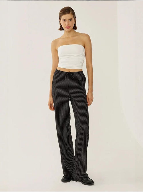 Pantalones de rayas con cintura elástica - Kiabi Pantalones de rayas con cintura elástica - Kiabi