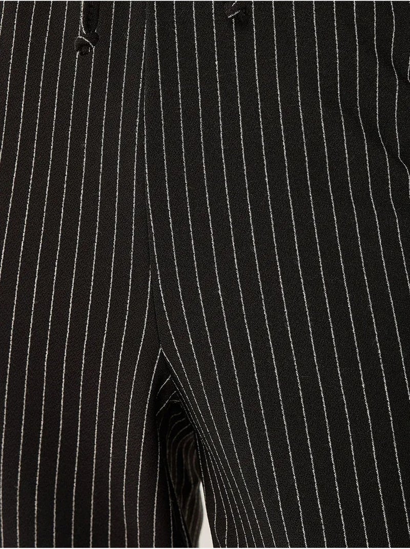 Pantalones de rayas con cintura elástica Negro - Kiabi