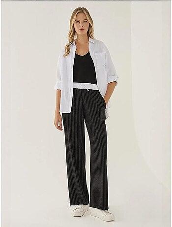 Pantalones de rayas con cintura elástica