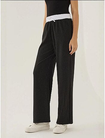 Pantalones de rayas con cintura elástica