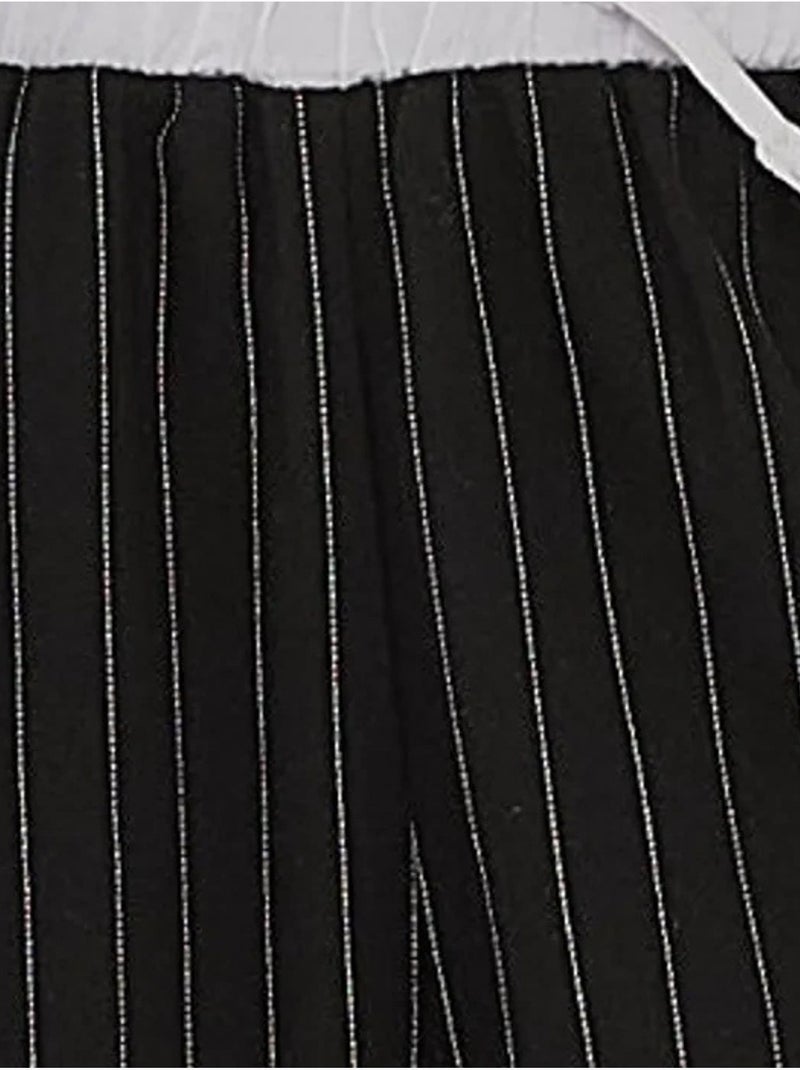 Pantalones de rayas con cintura elástica Negro - Kiabi