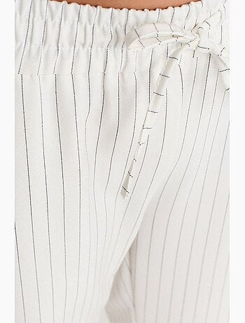 Pantalones de rayas de pernera ancha para mujer dilvin