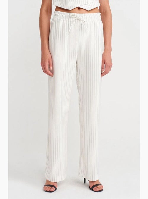 Pantalones de rayas de pernera ancha para mujer dilvin - Kiabi Pantalones de rayas de pernera ancha para mujer dilvin - Kiabi