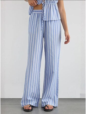 Pantalones de rayas de pierna ancha con cintura elástica hiccup