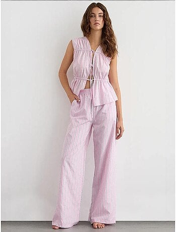Pantalones de rayas de pierna ancha con cintura elástica hiccup
