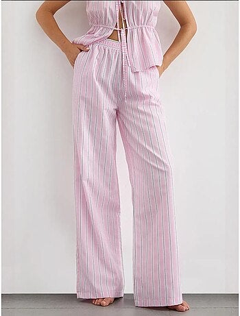 Pantalones de rayas de pierna ancha con cintura elástica hiccup
