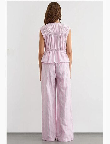 Pantalones de rayas de pierna ancha con cintura elástica hiccup