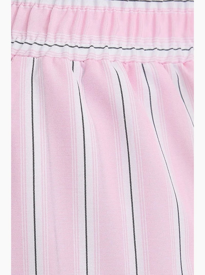 Pantalones de rayas de pierna ancha con cintura elástica hiccup Rosa - Kiabi
