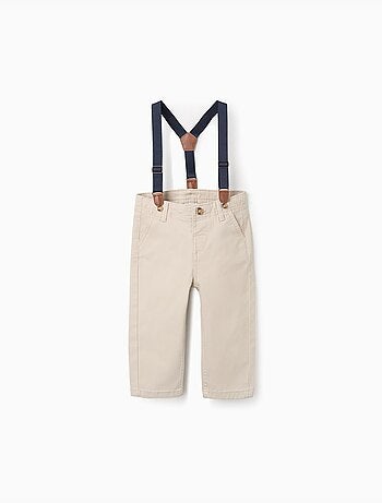 Pantalones de sarga con tirantes desmontables