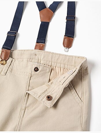 Pantalones de sarga con tirantes desmontables