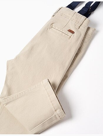 Pantalones de sarga con tirantes desmontables